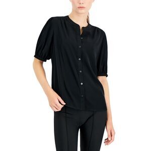 Alfani Womens Band Collar Elbow Sleeve Top